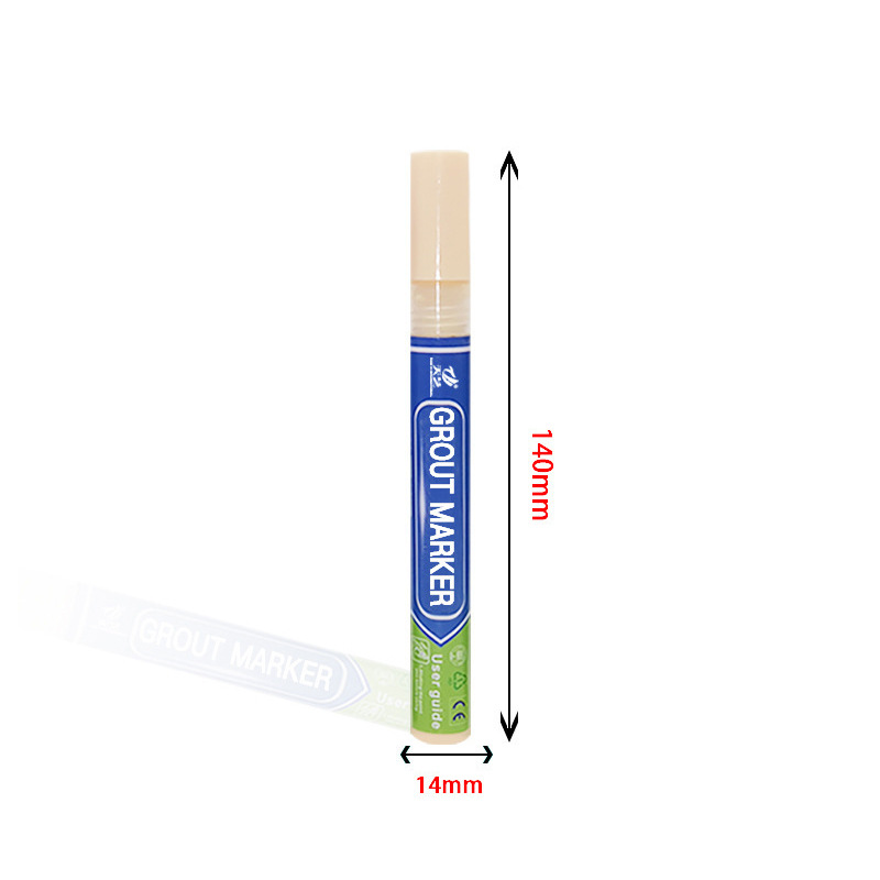 Grout Pen Light Grey Tile Paint Marker: Waterproof Grout Paint, Tile Grout Colorant and Sealer Pen - Light Grey, Narrow 5mm Tip (7mL)