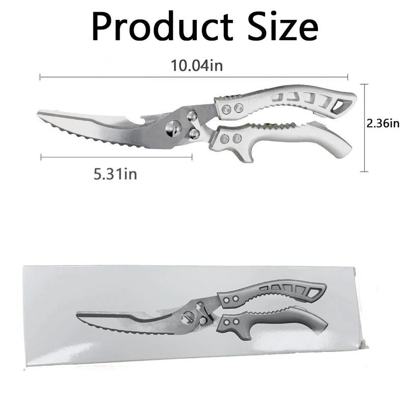 ✂️Professional Heavy-Duty Kitchen Shears with Slip Handle & Safety Lock, Stainless Steel, Dishwasher Safe, Meat Cutting, Turkey, Fish, Vegetables, Ergonomic Grip, Home Kitchenware