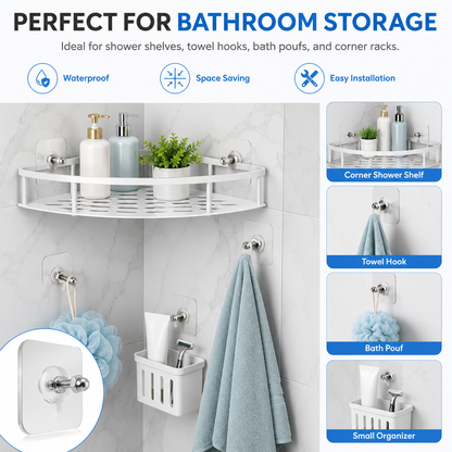 BUY 10 GET 10 FREE 20PCS Adhesive Frame Hooks Wall Mount Self-Adhesive Hooks Suitable for Bathroom and Kitchen Decoration