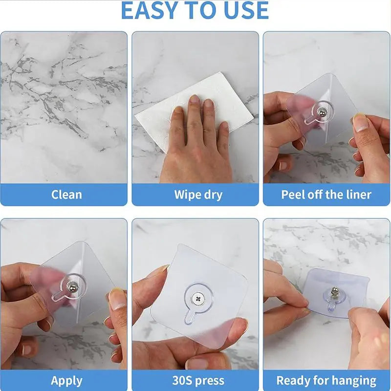 BUY 10 GET 10 FREE 20PCS Adhesive Frame Hooks Wall Mount Self-Adhesive Hooks Suitable for Bathroom and Kitchen Decoration (Copy)