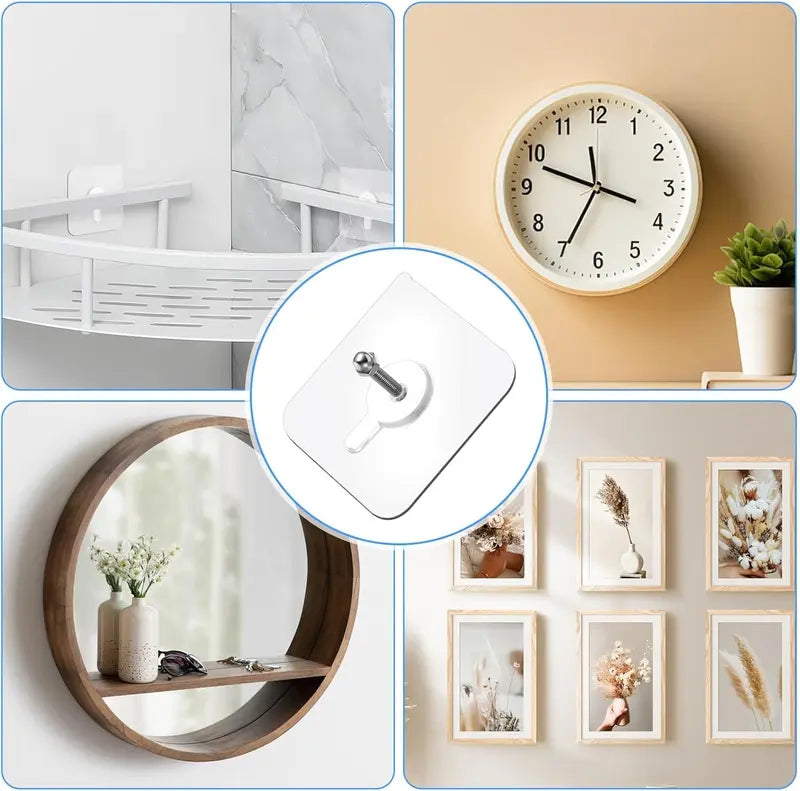 BUY 10 GET 10 FREE 20PCS Adhesive Frame Hooks Wall Mount Self-Adhesive Hooks Suitable for Bathroom and Kitchen Decoration (Copy)