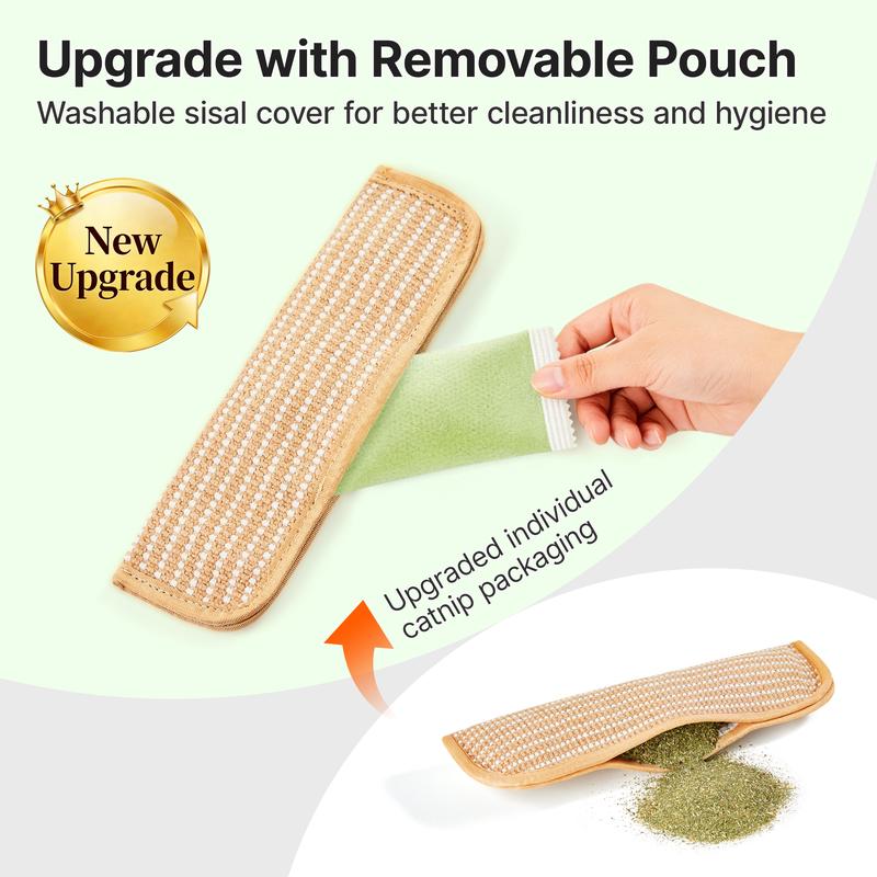 🐱Interactive Catnip Chew Toy with [6000mg A+ Organic Catnip], Soft Sisal Material Scratching and Kicker Cat Toys for Indoor Kittens, Drives Bored Cats Crazy with Fun