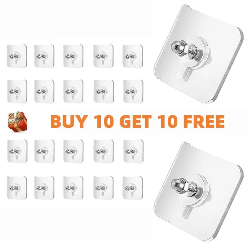 BUY 10 GET 10 FREE 20PCS Adhesive Frame Hooks Wall Mount Self-Adhesive Hooks Suitable for Bathroom and Kitchen Decoration (Copy)