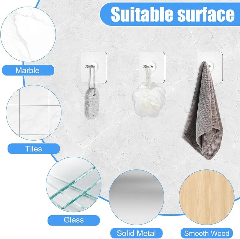 BUY 10 GET 10 FREE 20PCS Adhesive Frame Hooks Wall Mount Self-Adhesive Hooks Suitable for Bathroom and Kitchen Decoration (Copy)