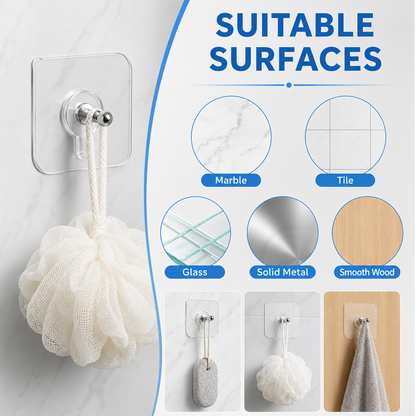 BUY 10 GET 10 FREE 20PCS Adhesive Frame Hooks Wall Mount Self-Adhesive Hooks Suitable for Bathroom and Kitchen Decoration