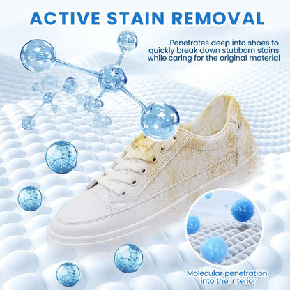 👟Multipurpose No-Wash White Shoe Cleaner Cream with Built-in Sponge for Leather Silicon Car Interiors 160g Mild Formula Gentle Non-Irritating Eco-Friendly
