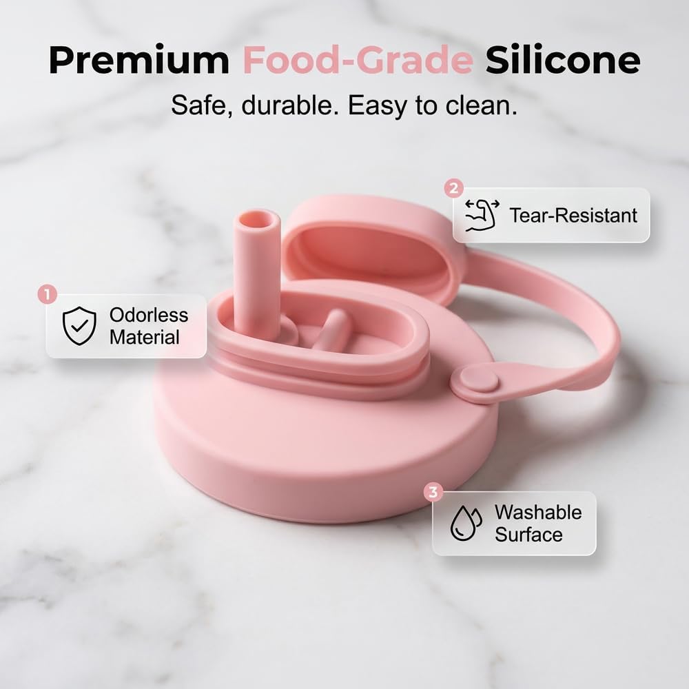Silicone Can Lid with Straw, 2026 Upgraded Silicone Soda Can Covers, Reusable Straws Silicones, Leak-Proof Soda Can Covers to Keep Carbonation, for soda,Coke,Beer,Juice,Fits Standard Cans