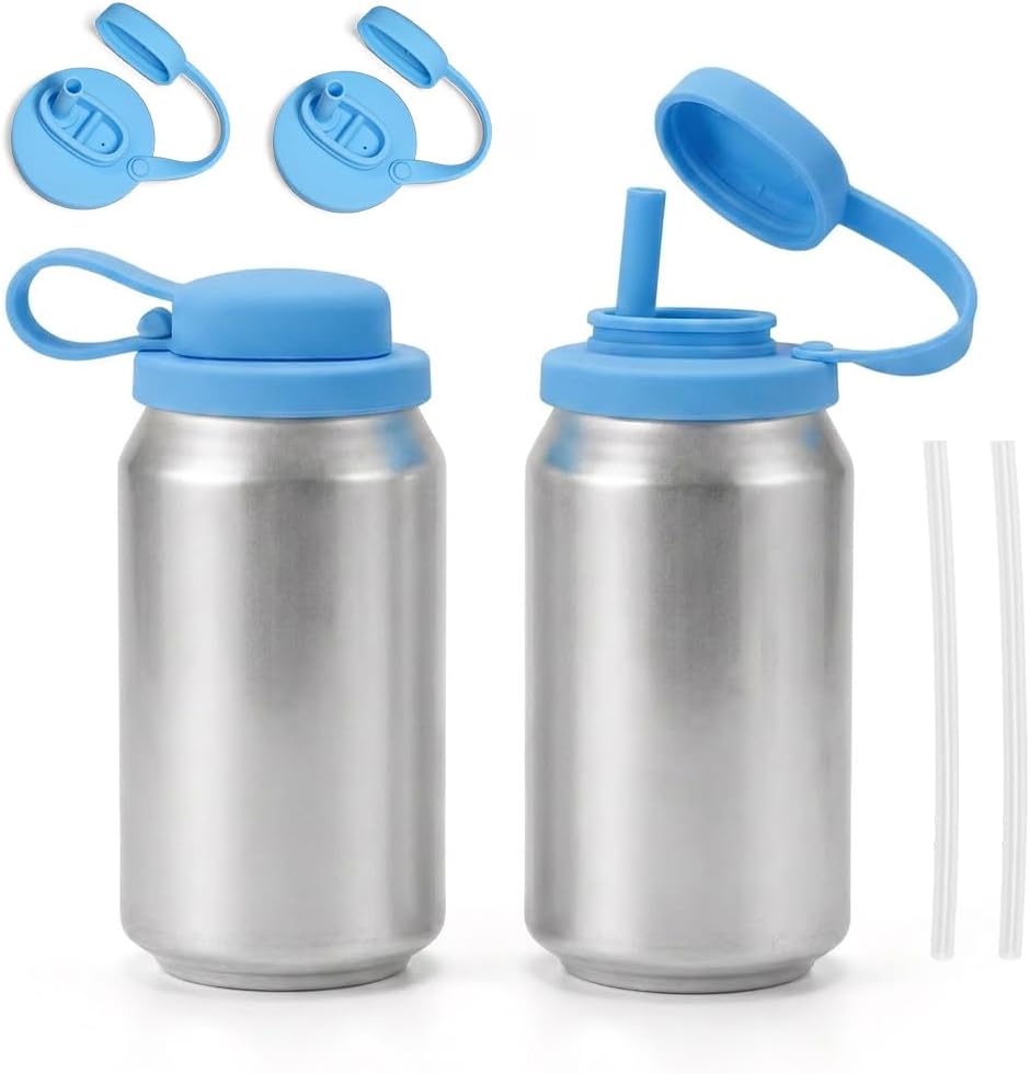 Silicone Can Lid with Straw, 2026 Upgraded Silicone Soda Can Covers, Reusable Straws Silicones, Leak-Proof Soda Can Covers to Keep Carbonation, for soda,Coke,Beer,Juice,Fits Standard Cans