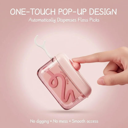 Travel-sized storage case - features an automatic pop-up dispenser, portable and refillable, perfect for oral care at home, in restaurants, and while traveling.