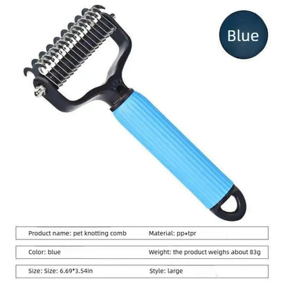 𝗣𝗲𝘁 𝗚𝗿𝗼𝗼𝗺𝗶𝗻𝗴 𝗧𝗼𝗼𝗹, Universal Detangling Comb for Dogs, Stainless Steel Double-Sided Design, Effective Shedding Removal & Matted Hair Tamer, Practical Daily Dog Coat Maintenance Supplies