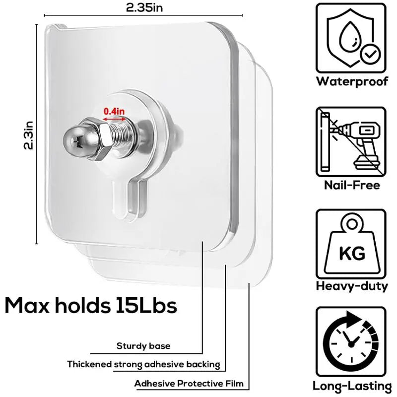 BUY 10 GET 10 FREE 20PCS Adhesive Frame Hooks Wall Mount Self-Adhesive Hooks Suitable for Bathroom and Kitchen Decoration (Copy)