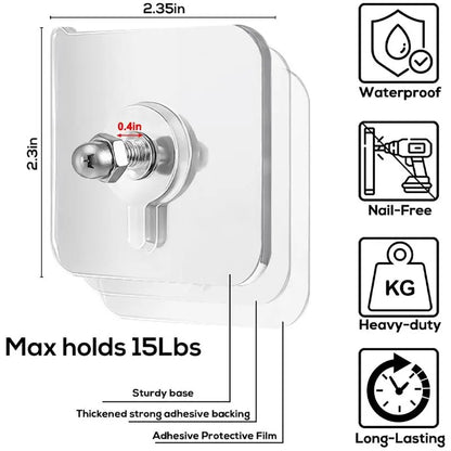 BUY 10 GET 10 FREE 20PCS Adhesive Frame Hooks Wall Mount Self-Adhesive Hooks Suitable for Bathroom and Kitchen Decoration (Copy)