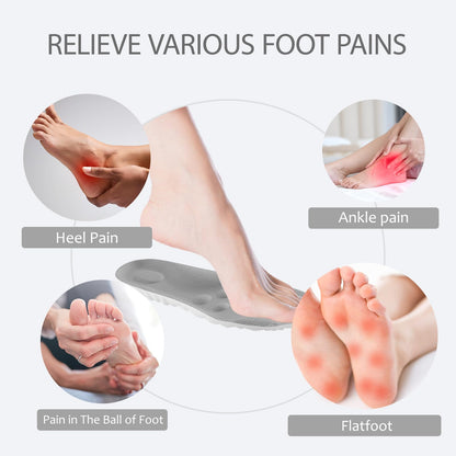 4D Cloud Insoles for Men and Women, Memory Foam Cloud Insoles Super Soft Anti-Fatigue, Shock Absorption, Relieve Foot Pain