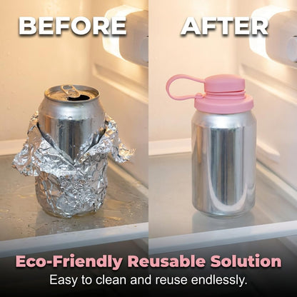 Silicone Can Lid with Straw, 2026 Upgraded Silicone Soda Can Covers, Reusable Straws Silicones, Leak-Proof Soda Can Covers to Keep Carbonation, for soda,Coke,Beer,Juice,Fits Standard Cans