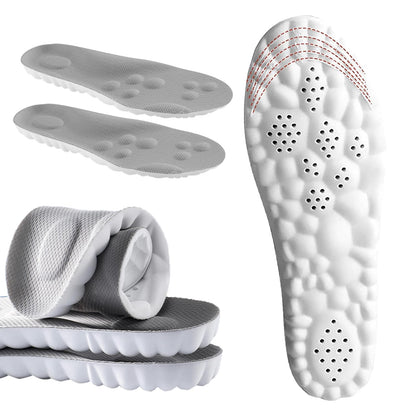 4D Cloud Insoles for Men and Women, Memory Foam Cloud Insoles Super Soft Anti-Fatigue, Shock Absorption, Relieve Foot Pain