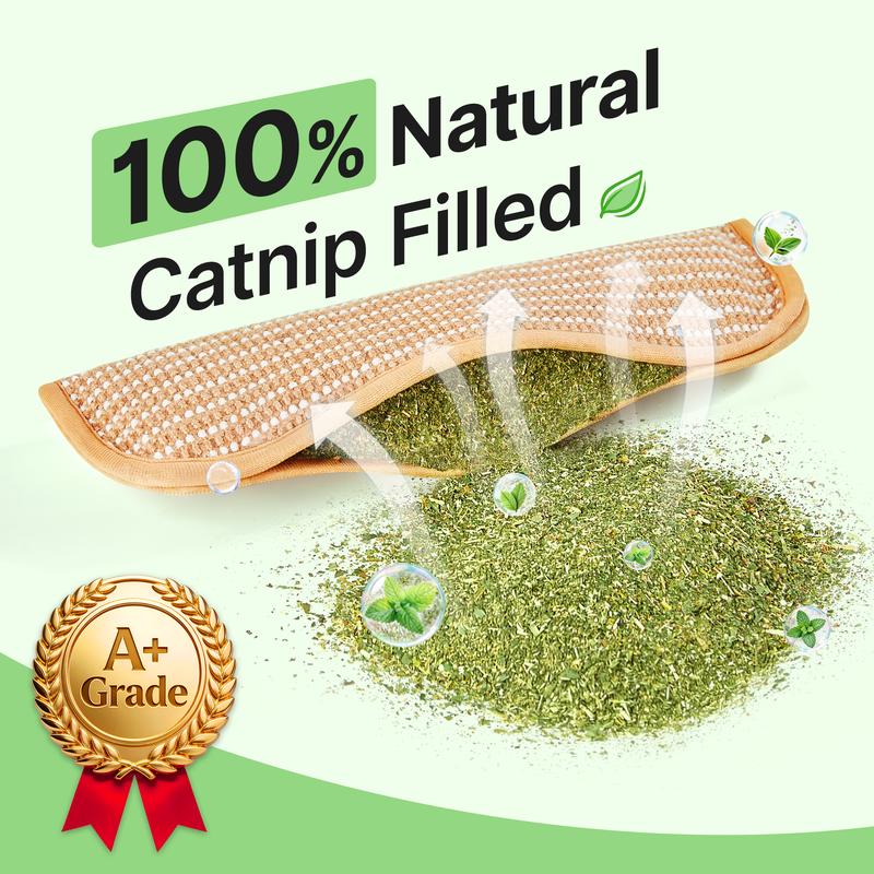 🐱Interactive Catnip Chew Toy with [6000mg A+ Organic Catnip], Soft Sisal Material Scratching and Kicker Cat Toys for Indoor Kittens, Drives Bored Cats Crazy with Fun