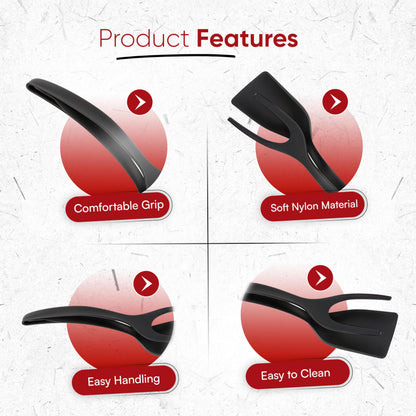 Non-Stick 2-in-1 Grip & Flip Kitchen Tongs for Pancakes, Fish, Eggs, and More – Heat Resistant Cooking Tool (Black)