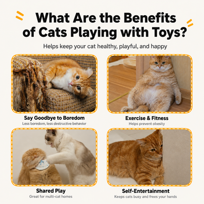 Interactive Unpredicatable Moving Feather Hunting Cat Toy , Hide and Seek Rechargeable Cat toy for bored cat,Automatic Chargeable，Indoor Exercise & Boredom Relief for All Breeds cats , Essential for Petlovers
