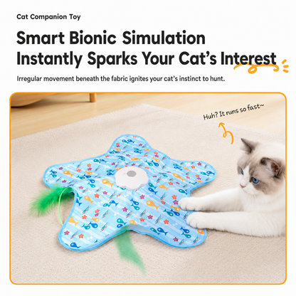 Interactive Unpredicatable Moving Feather Hunting Cat Toy , Hide and Seek Rechargeable Cat toy for bored cat,Automatic Chargeable，Indoor Exercise & Boredom Relief for All Breeds cats , Essential for Petlovers