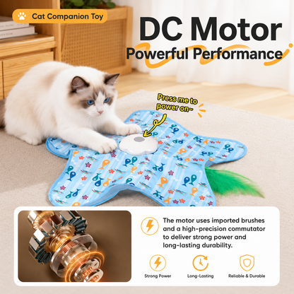 Interactive Unpredicatable Moving Feather Hunting Cat Toy , Hide and Seek Rechargeable Cat toy for bored cat,Automatic Chargeable，Indoor Exercise & Boredom Relief for All Breeds cats , Essential for Petlovers