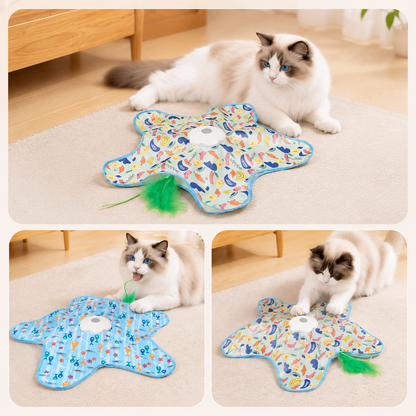 Interactive Unpredicatable Moving Feather Hunting Cat Toy , Hide and Seek Rechargeable Cat toy for bored cat,Automatic Chargeable，Indoor Exercise & Boredom Relief for All Breeds cats , Essential for Petlovers
