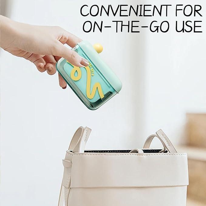 Travel-sized storage case - features an automatic pop-up dispenser, portable and refillable, perfect for oral care at home, in restaurants, and while traveling.